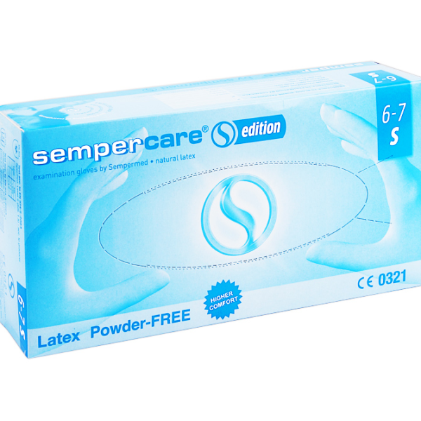Rękawice lateksowe bezpudrowe – 100 szt. Sempercare